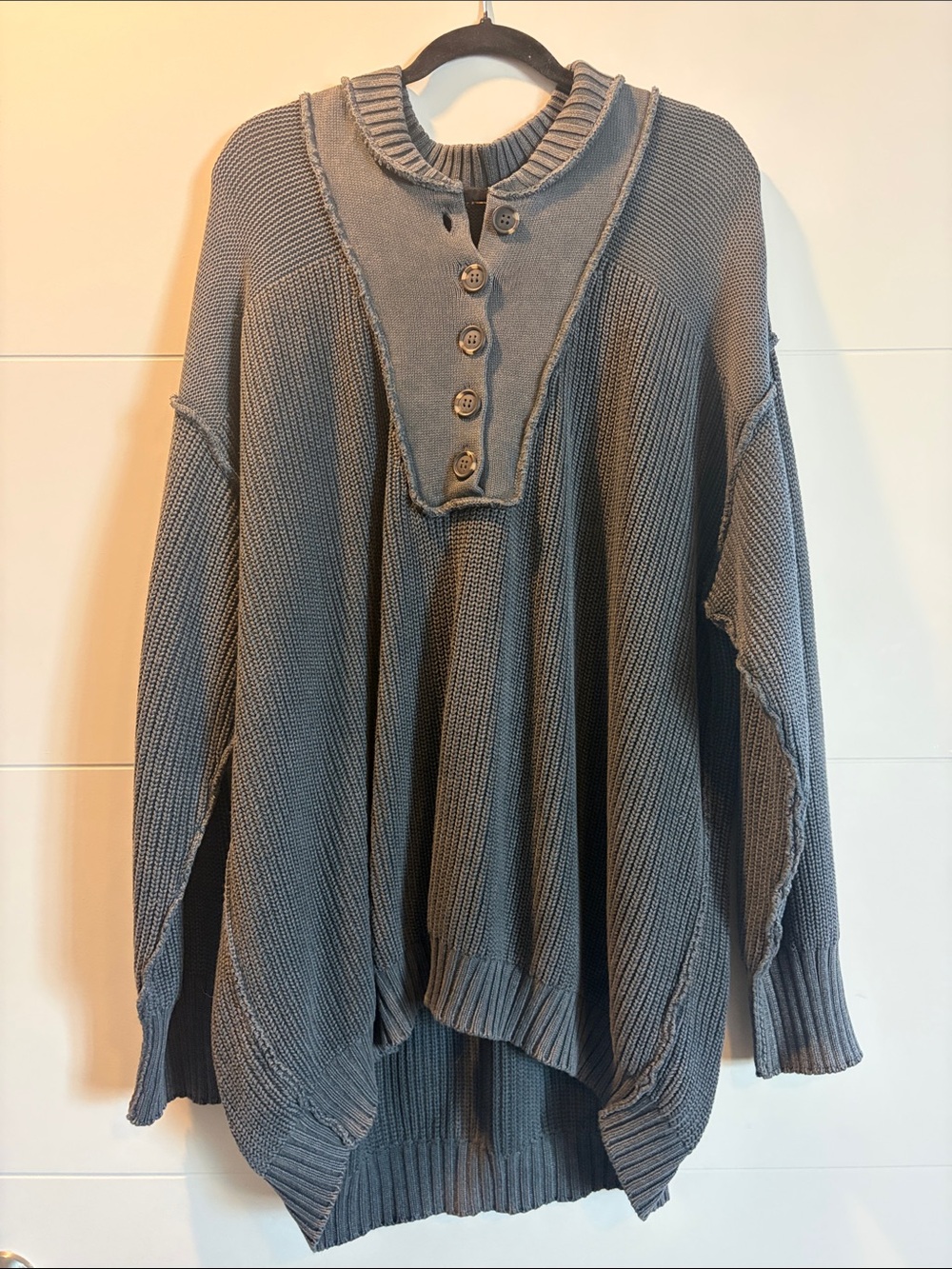 Free People Oversized Thermal Knit Sweater Tunic
